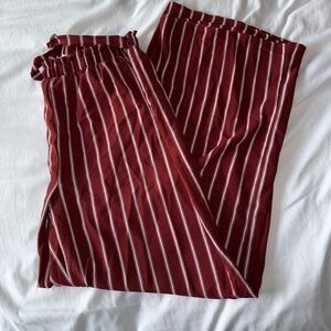 Fig and Olive Maroon Tie Front Pull On Pants Elastic Waist wide leg